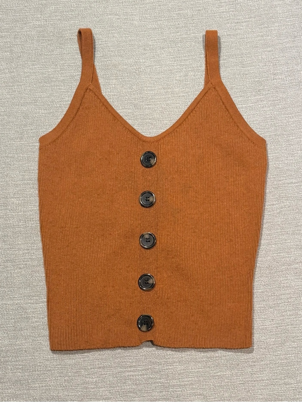 Almost Famous Rust Button-Front Knit Cami